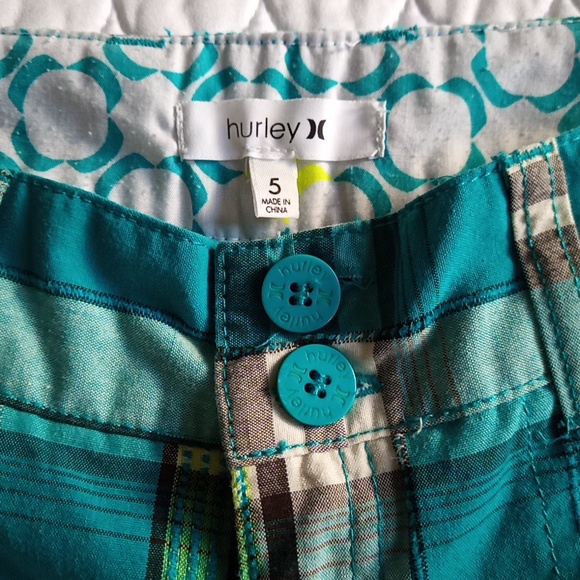 HURLEY Plaid Bermuda Walking Shorts Juniors sz 5 Small - Picture 4 of 7